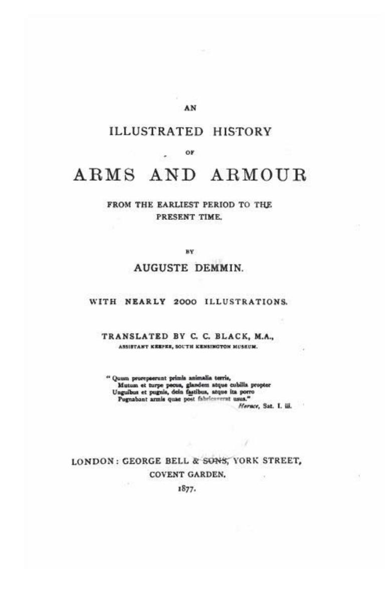 An illustrated history of arms and armour by Auguste Demmin