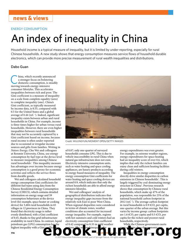 An index of inequality in China by Dabo Guan