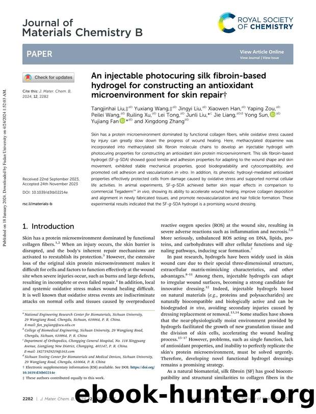 An injectable photocuring silk fibroin-based hydrogel for constructing an antioxidant microenvironment for skin repair by unknow