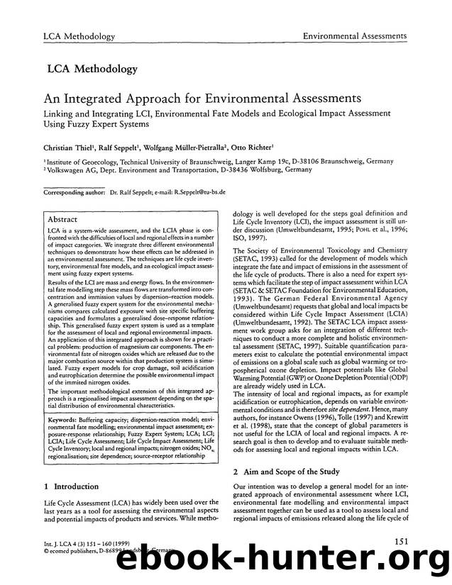 An integrated approach for environmental assessments by Unknown