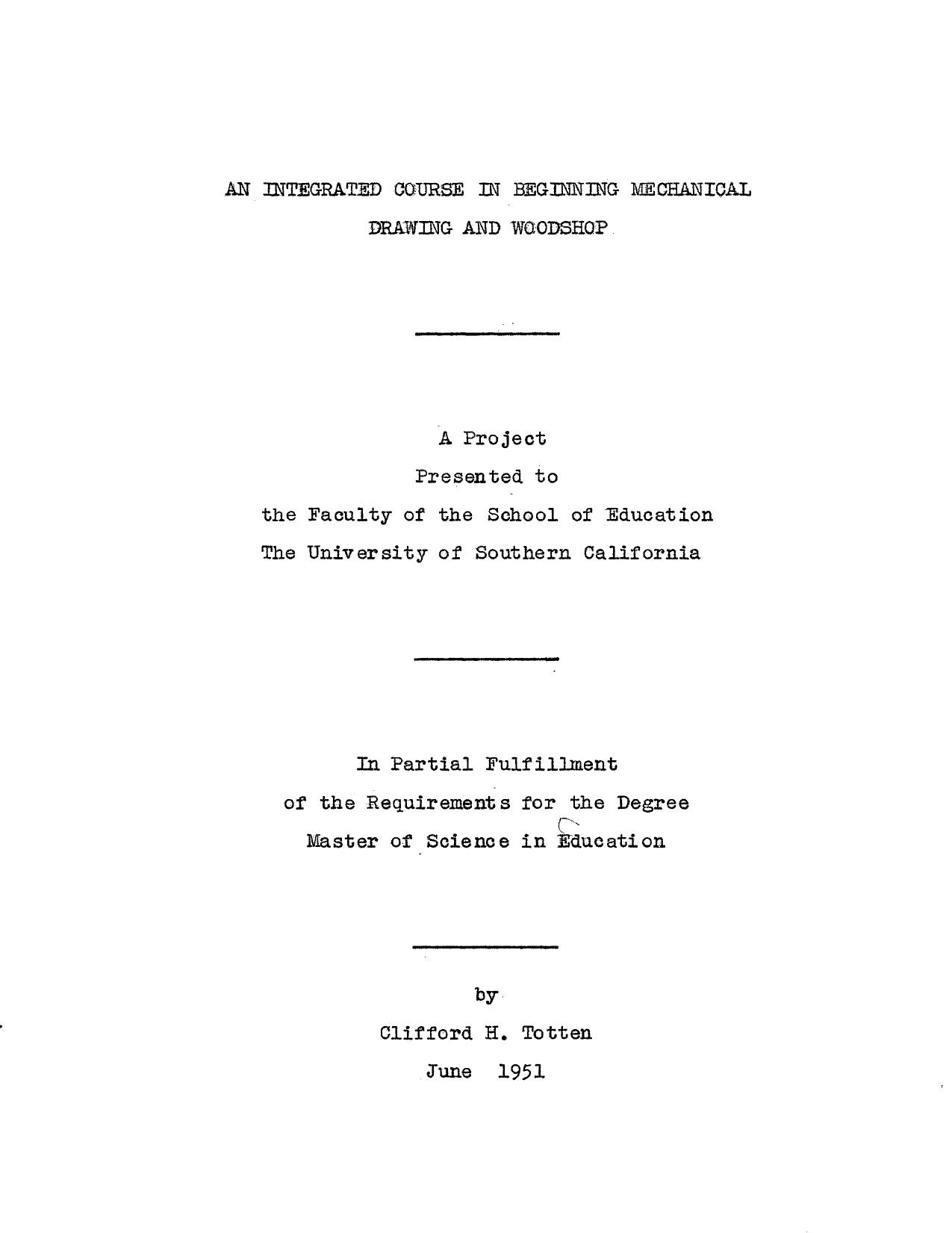 An integrated course in beginning mechanical drawing and woodshop by Totten