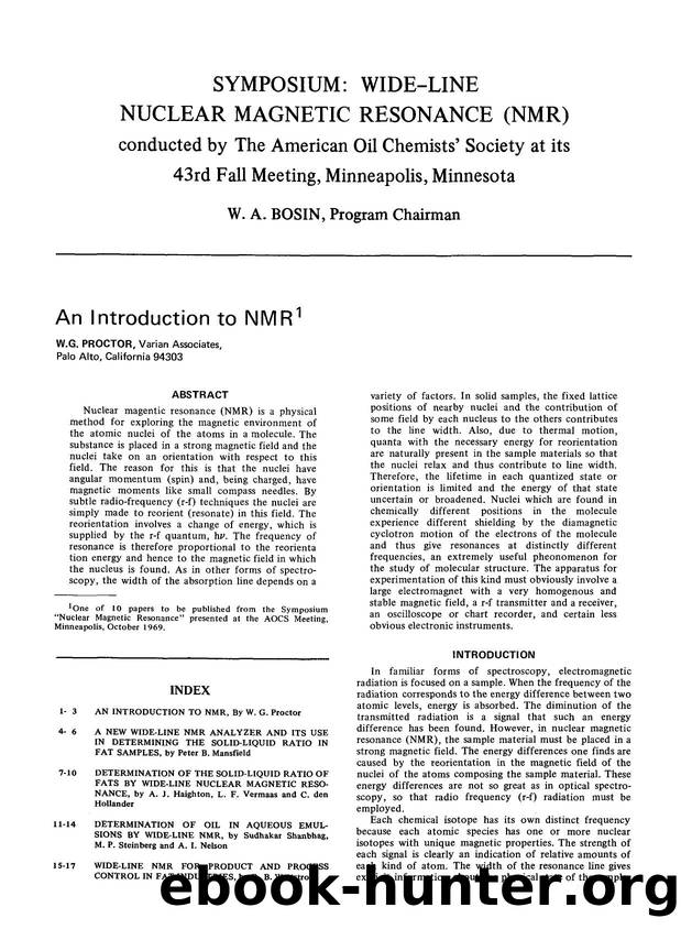 An introduction to NMR by Unknown