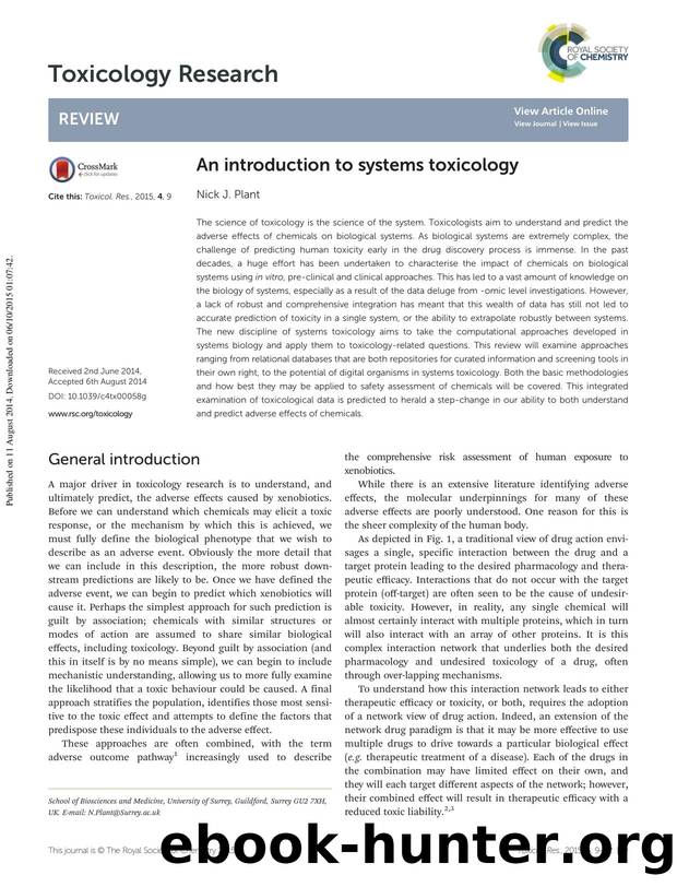 An introduction to systems toxicology by Nick J. Plant