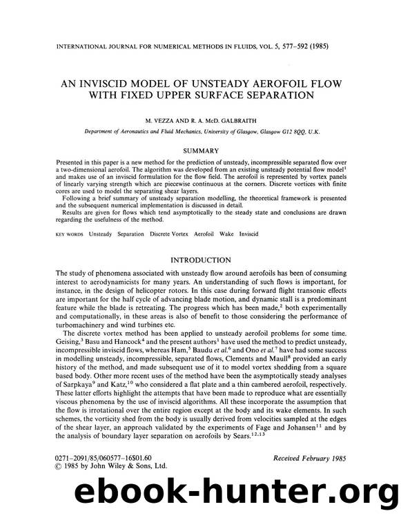 An inviscid model of unsteady aerofoil flow with fixed upper surface separation by Unknown