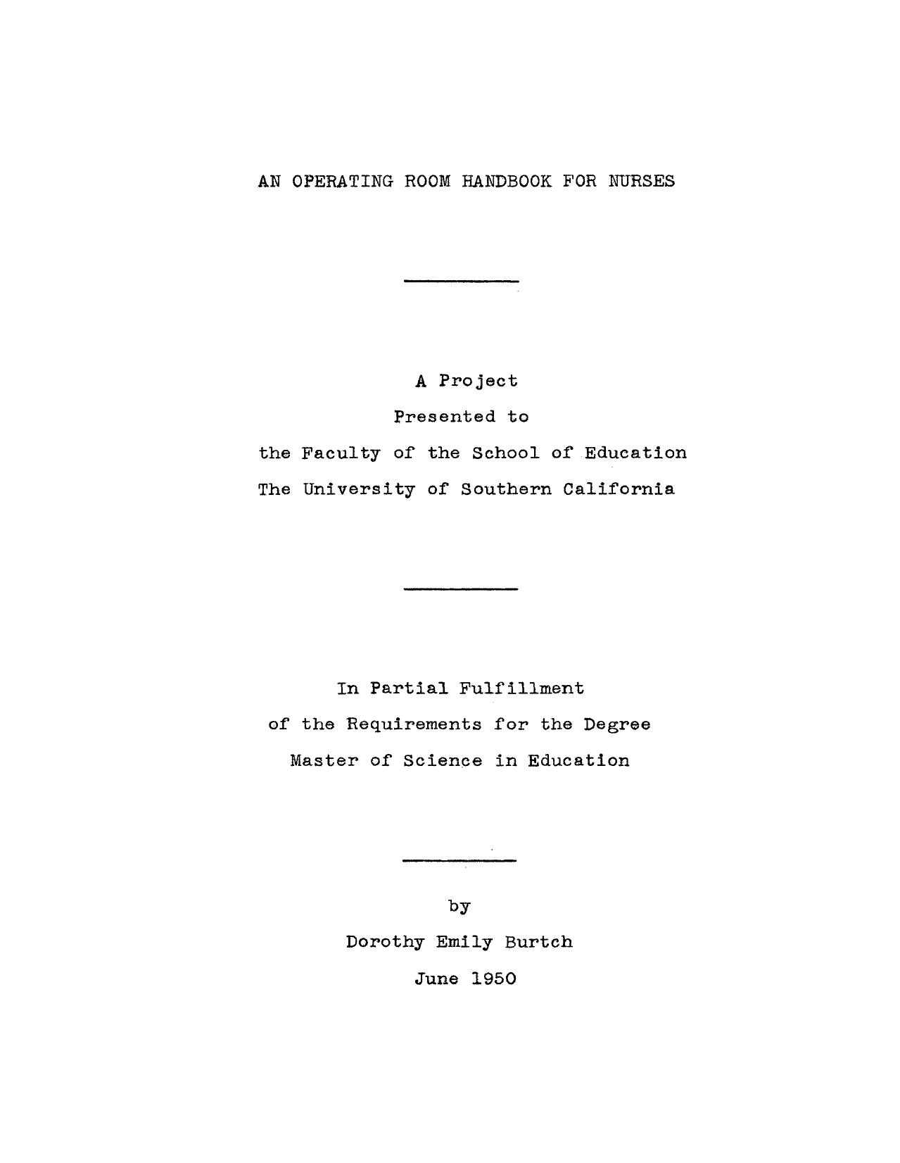 An operating room handbook for nurses by Burtch Dorothy Emily
