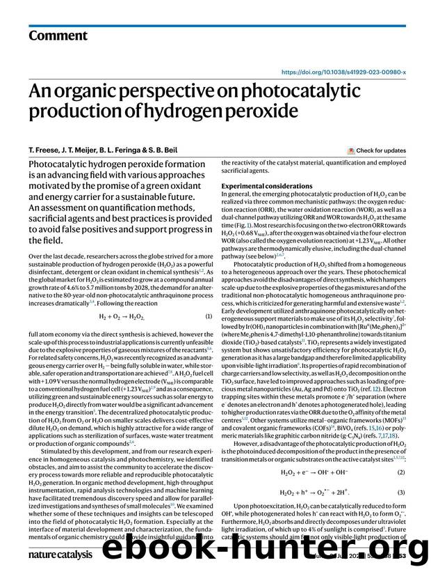 An organic perspective on photocatalytic production of hydrogen peroxide by T. Freese & J. T. Meijer & B. L. Feringa & S. B. Beil