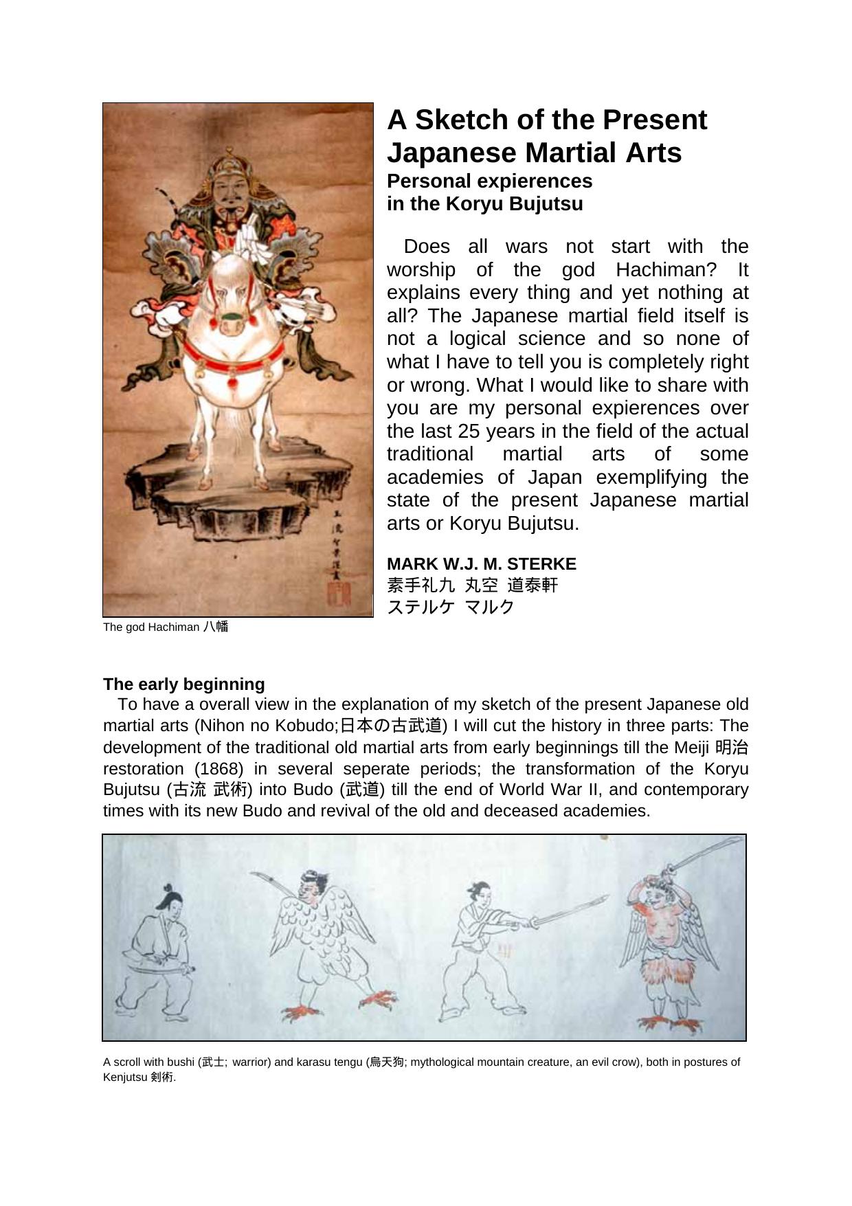 An organisational scetch of the Japanese martial field by Mark Sterke