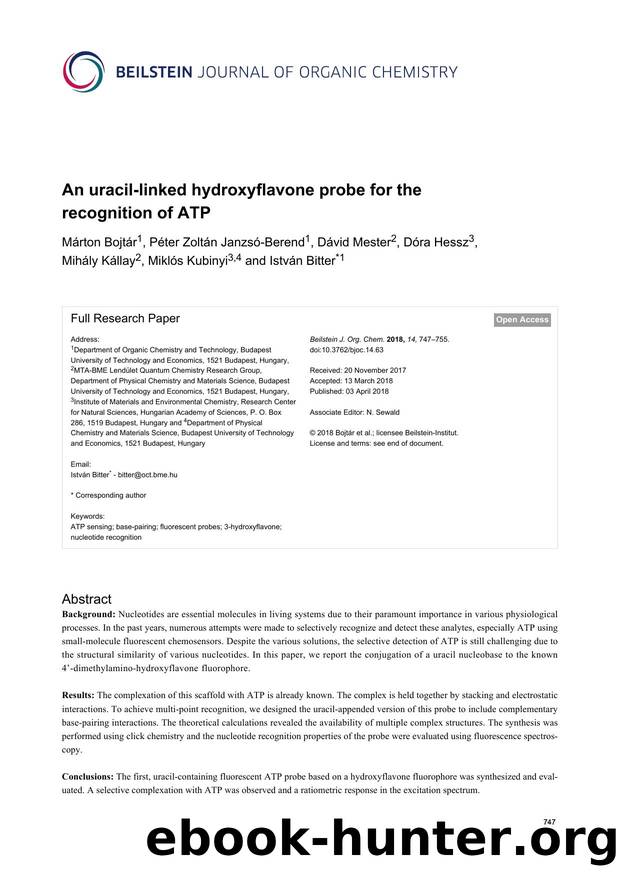 An uracil-linked hydroxyflavone probe for the recognition of ATP by unknow
