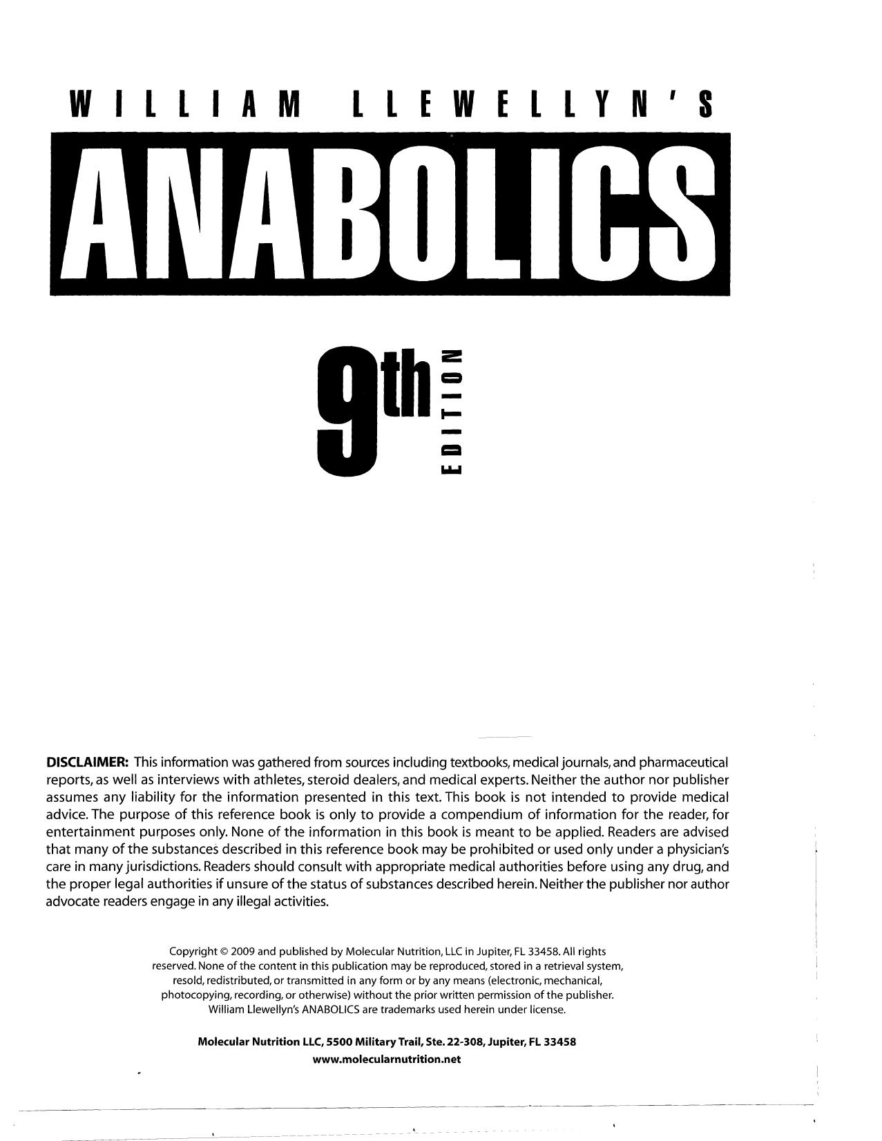 Anabolics 9th Edition by William Llewellyn