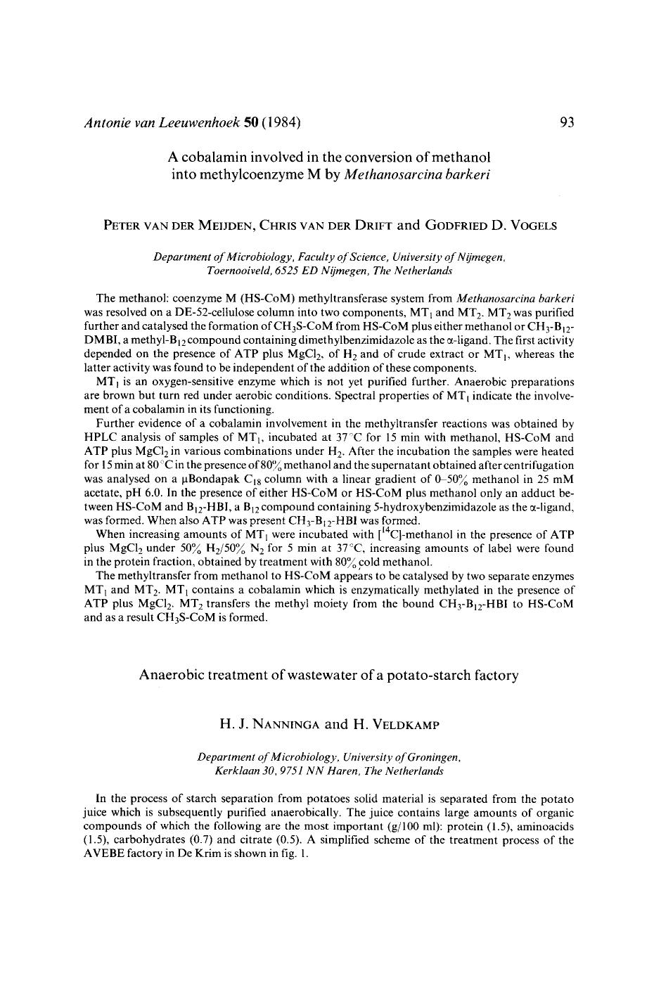 Anaerobic treatment of wastewater of a potato-starch factory by Unknown