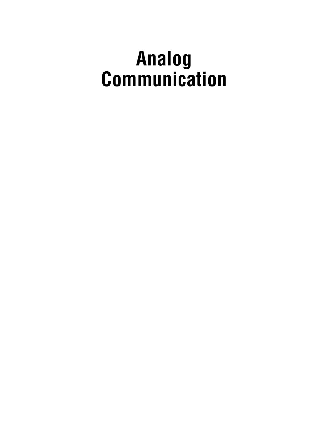 Analog Communication by P. Ramakrishna Rao