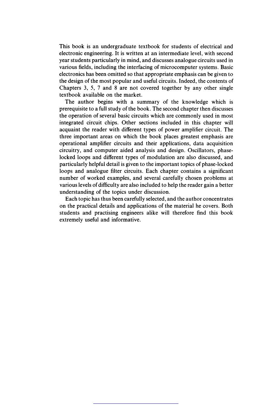 Analogue Electronic Circuits and Systems by A. Basak
