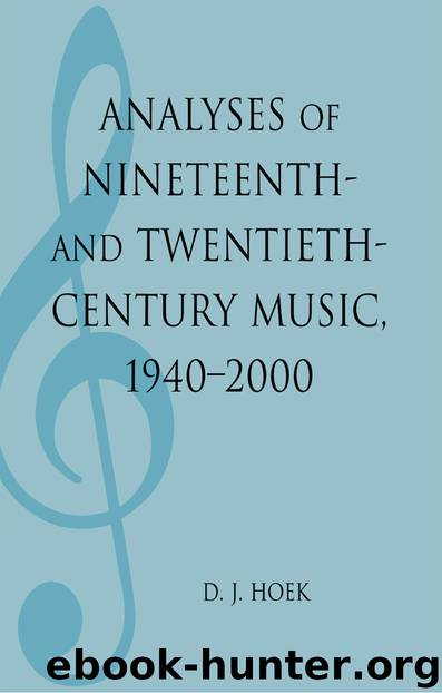 Analyses of Nineteenth- and Twentieth-Century Music, 1940-2000 (MLA Index and Bibliography Series) by D. J. Hoek