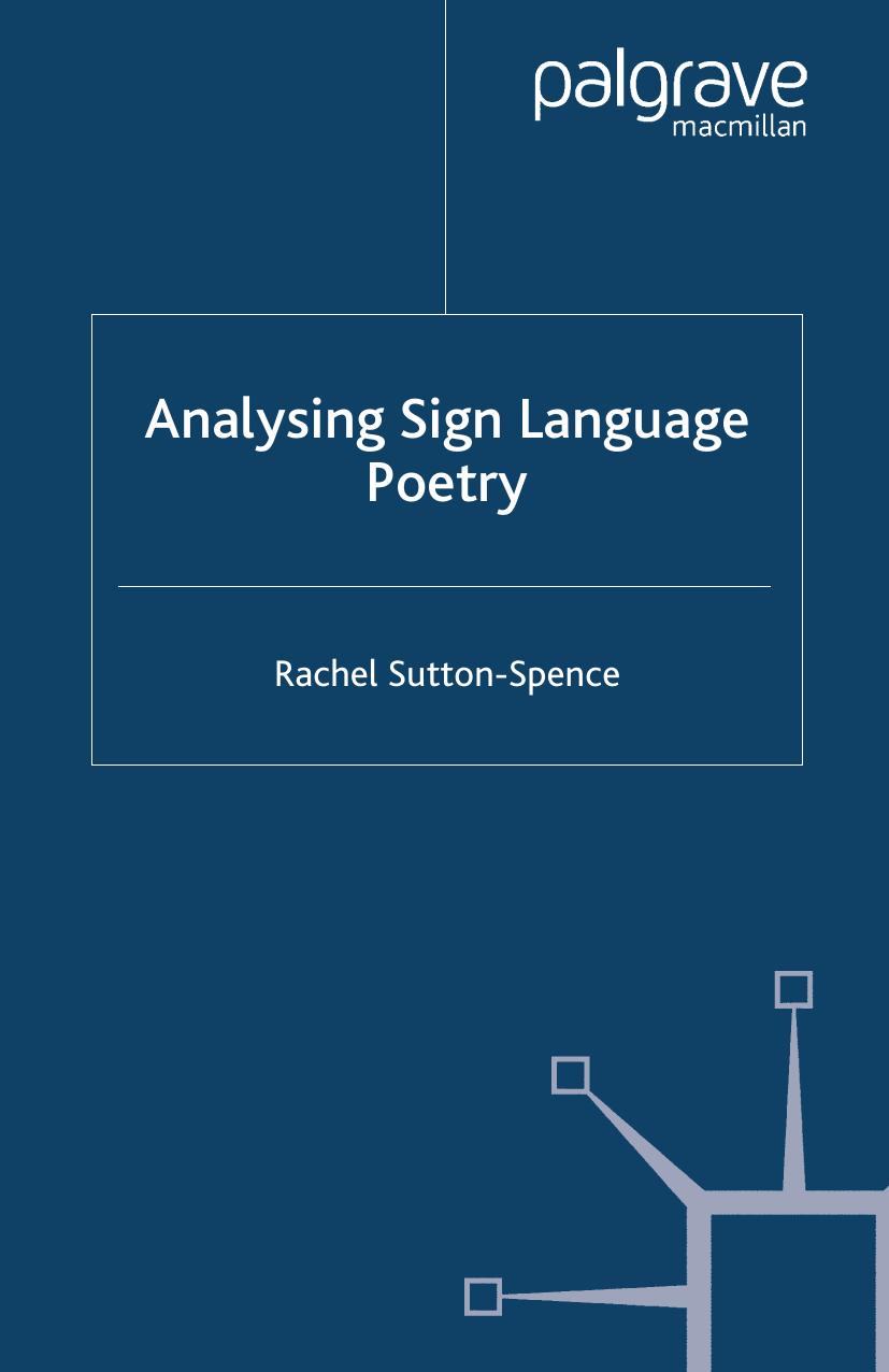 Analysing Sign Language Poetry by Rachel Sutton-Spence (auth.)