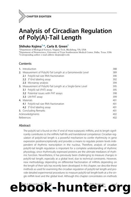 Analysis of Circadian Regulation of Poly(A)-Tail Length by Shihoko Kojima & Carla B. Green