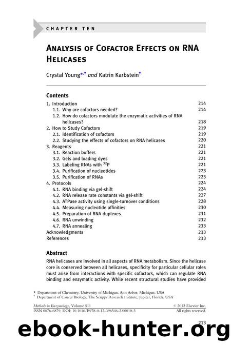 Analysis of Cofactor Effects on RNA Helicases by Crystal Young & Katrin Karbstein