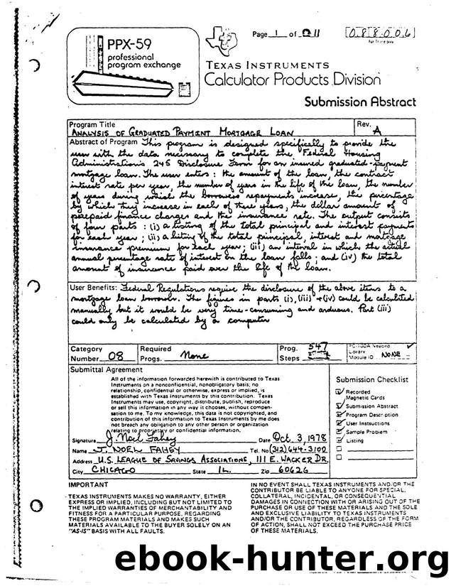 Analysis of Graduated Payment Mortgage Loan by Unknown