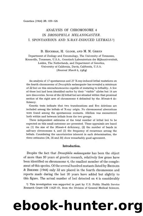 Analysis of chromosome 4 in <Emphasis Type="Italic">Drosophila melanogaster <Emphasis>. I. Spontaneous and X-ray-induced lethals by Unknown