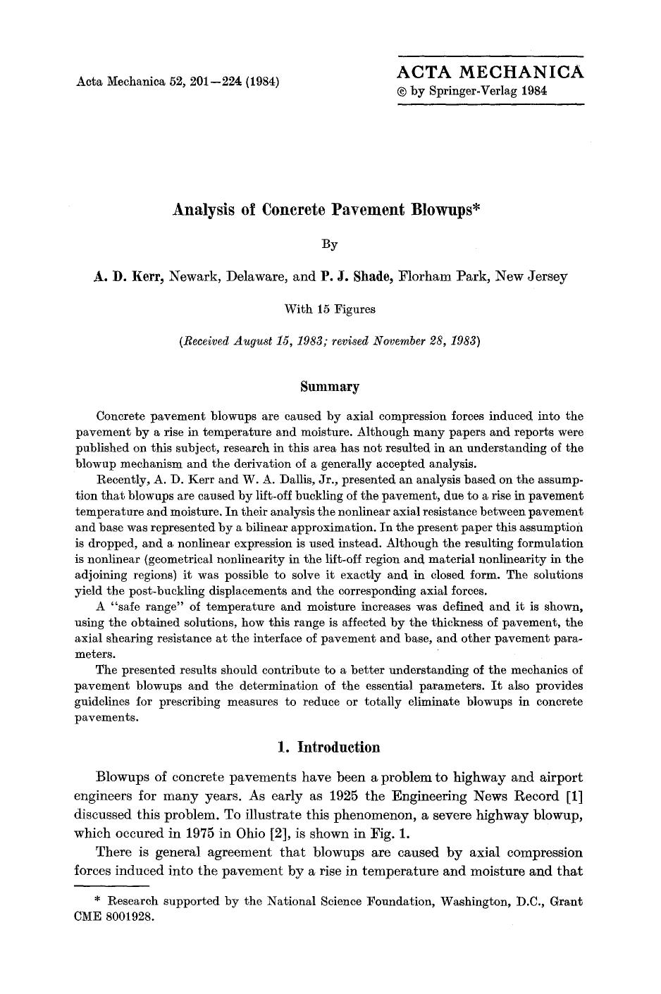 Analysis of concrete pavement blowups by Unknown