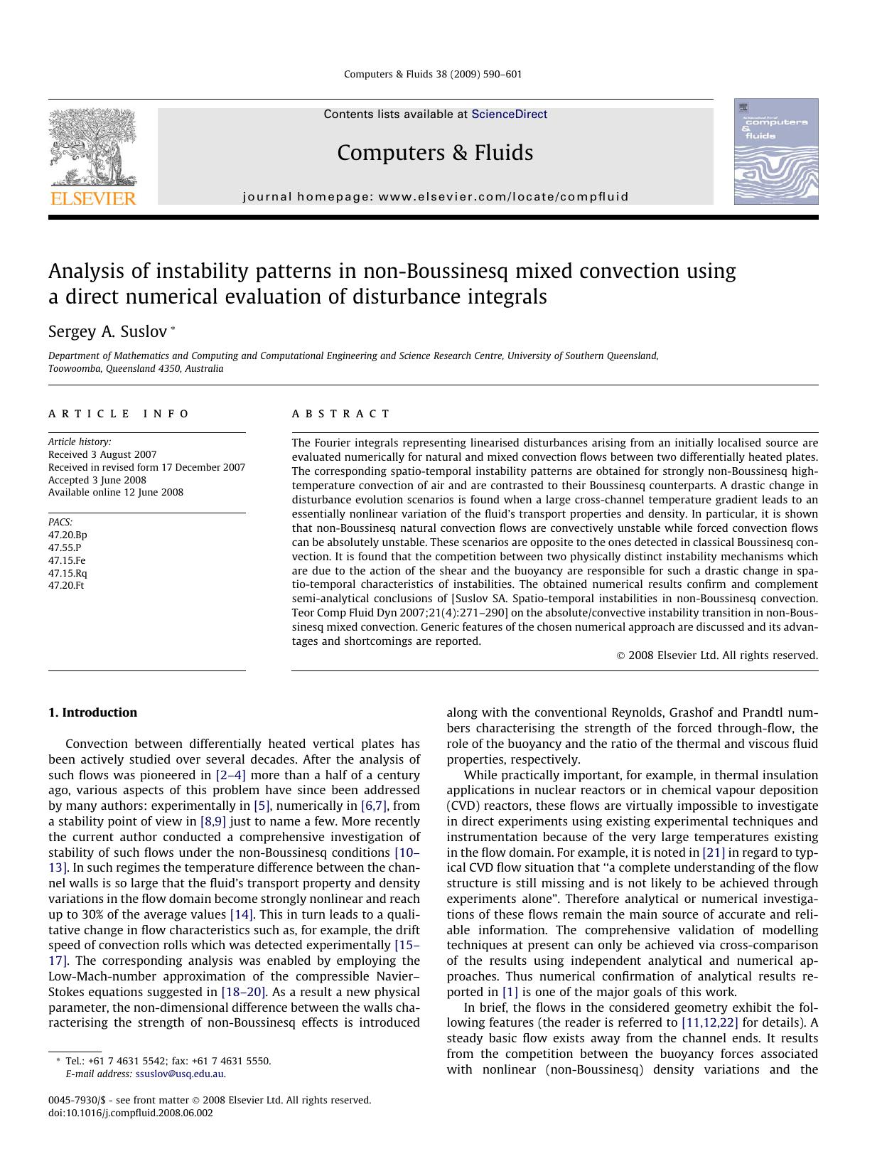 Analysis of instability patterns in non-Boussinesq mixed convection using a direct numerical evaluation of disturbance integrals by Sergey A. Suslov