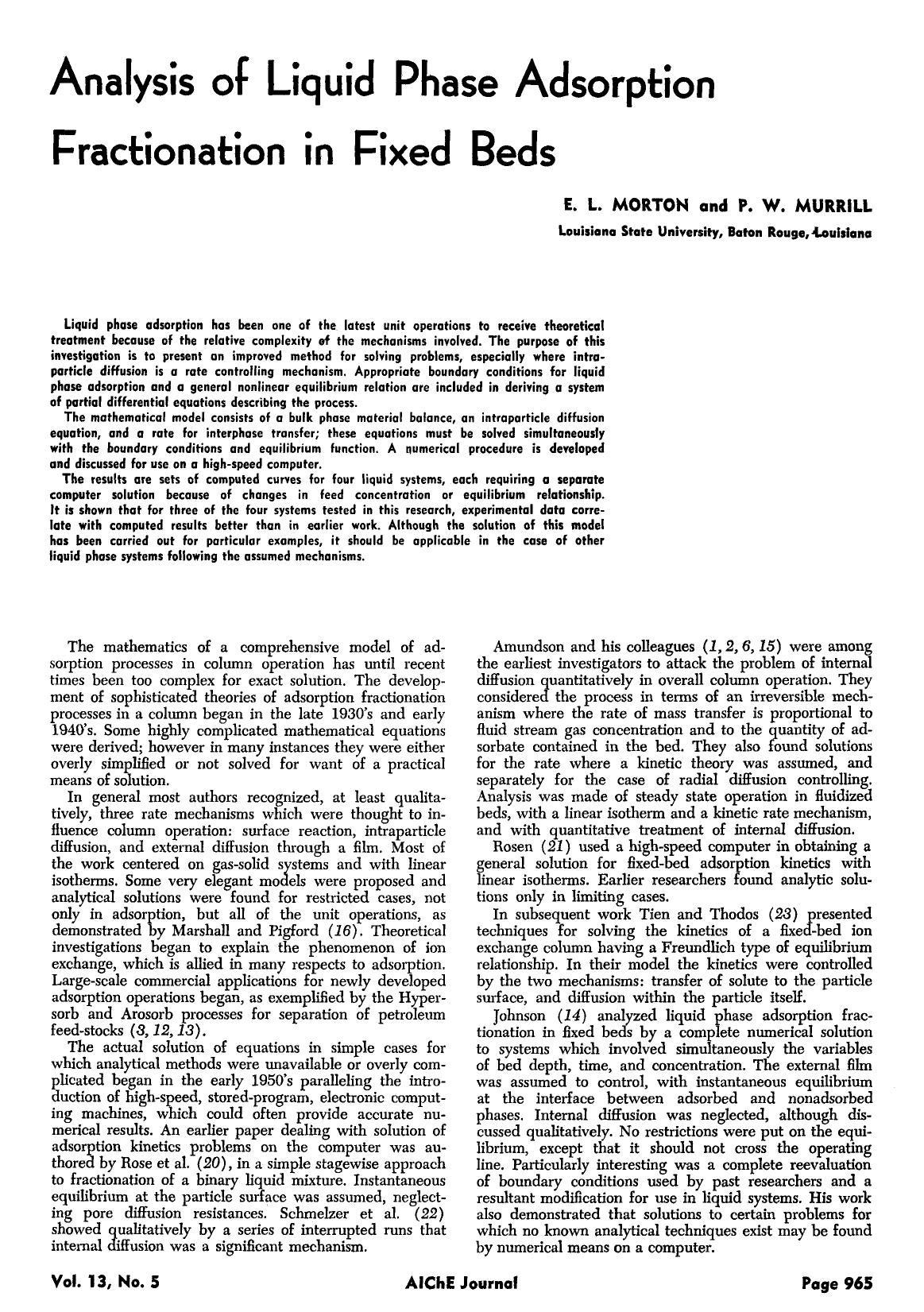 Analysis of liquid phase adsorption fractionation in fixed beds by Unknown