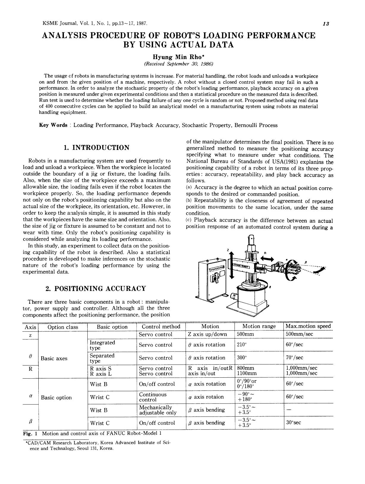 Analysis procedure of robot&#x2019;s loading performance by using actual data by Unknown