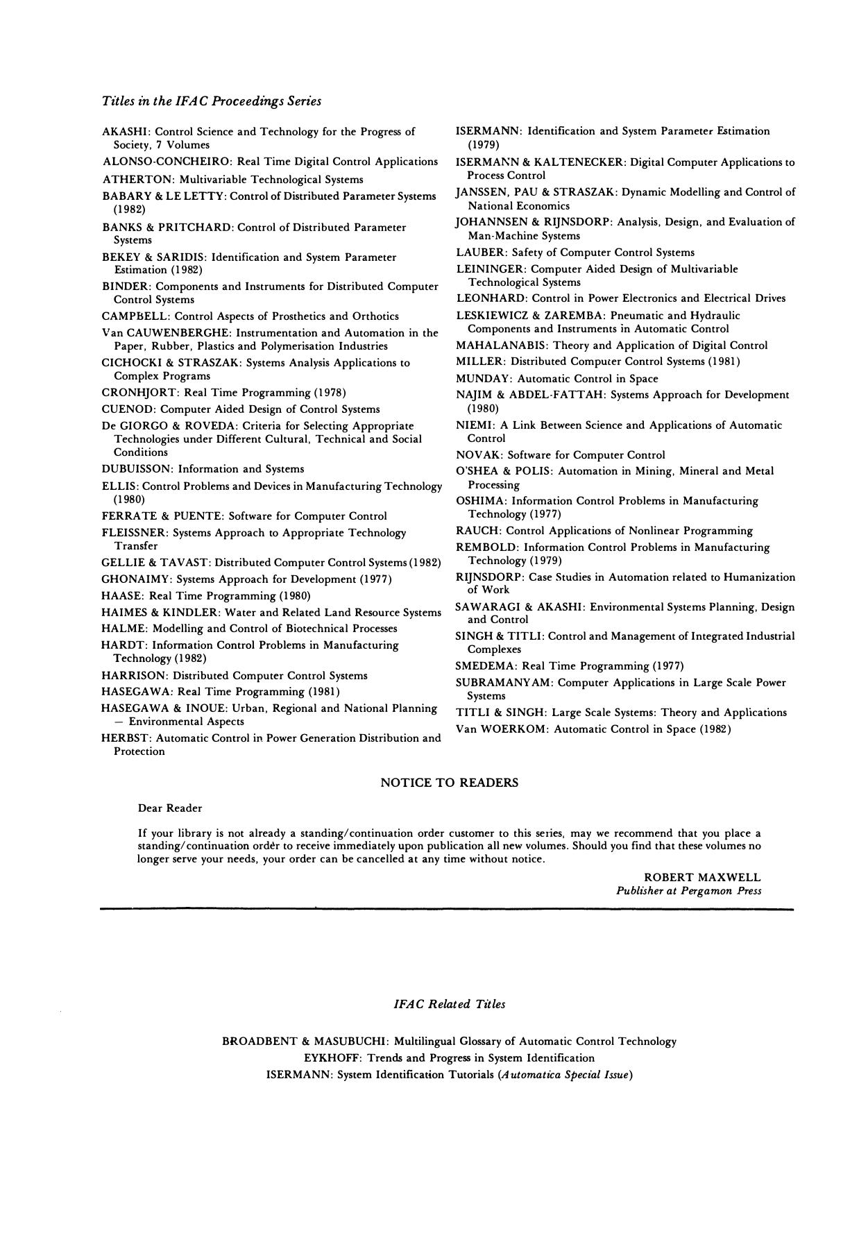 Analysis, design and evaluation of man-machine systems : proceedings of the the 1st IFAC/IFIP/IFORS/IEA conference, Baden-Baden, 27-29 September 1982 by G Johannsen