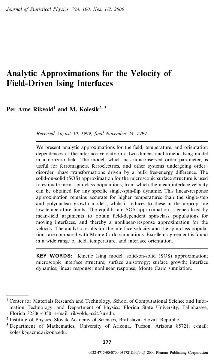 Analytic Approximations for the Velocity of Field-Driven Ising Interfaces by Unknown