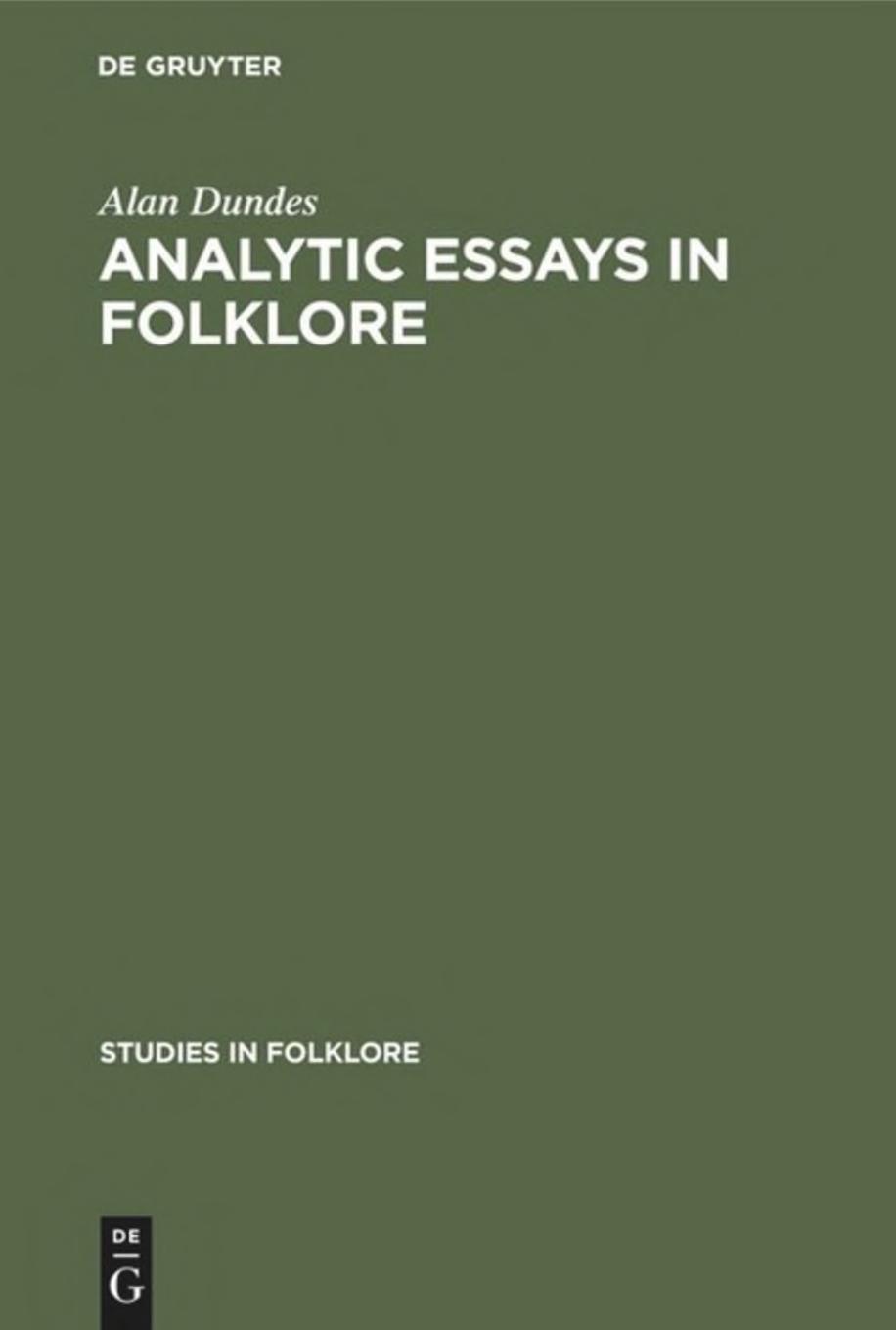 Analytic Essays in Folklore by Alan Dundes
