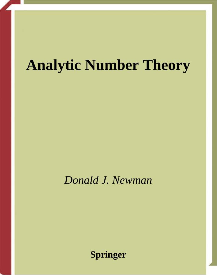 Analytic Number Theory by Donald J. Newman