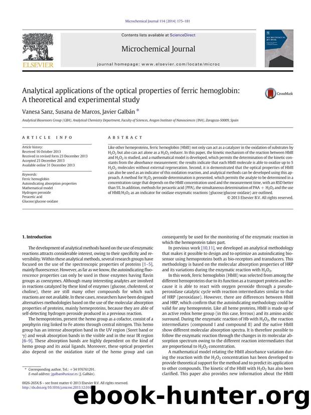 Analytical applications of the optical properties of ferric hemoglobin: A theoretical and experimental study by Vanesa Sanz & Susana de Marcos & Javier Galbán