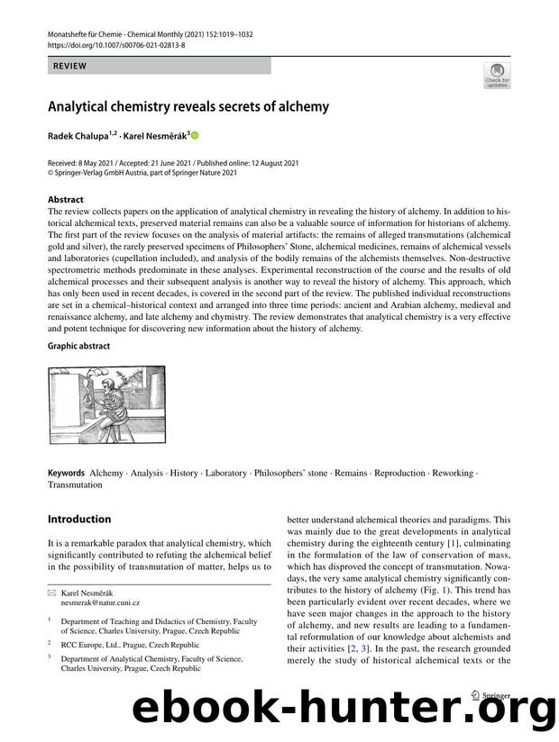 Analytical chemistry reveals secrets of alchemy by Radek Chalupa & Karel Nesměrák