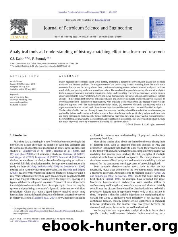 Analytical tools aid understanding of history-matching effort in a fractured reservoir by C.S. Kabir & F. Boundy
