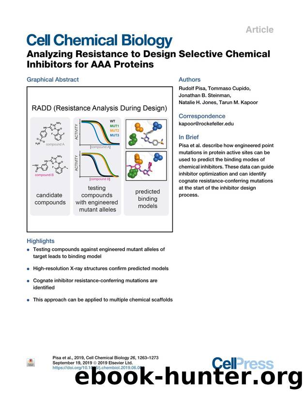 Analyzing Resistance to Design Selective Chemical Inhibitors for AAA Proteins by Rudolf Pisa & Tommaso Cupido & Jonathan B. Steinman & Natalie H. Jones & Tarun M. Kapoor