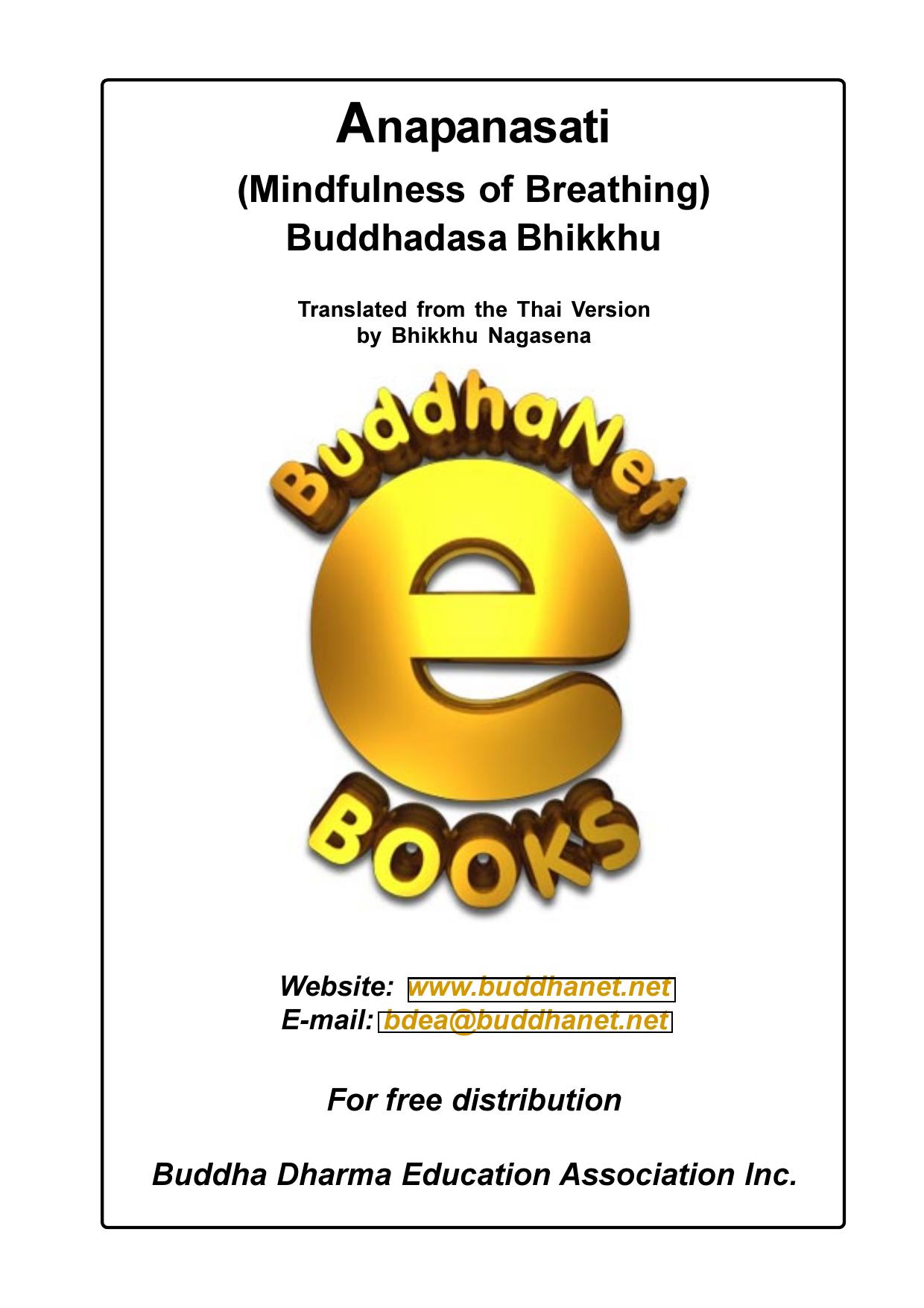 Anapanasati (Mindfulness of Breathing) by Bhikkhu Buddhadasa