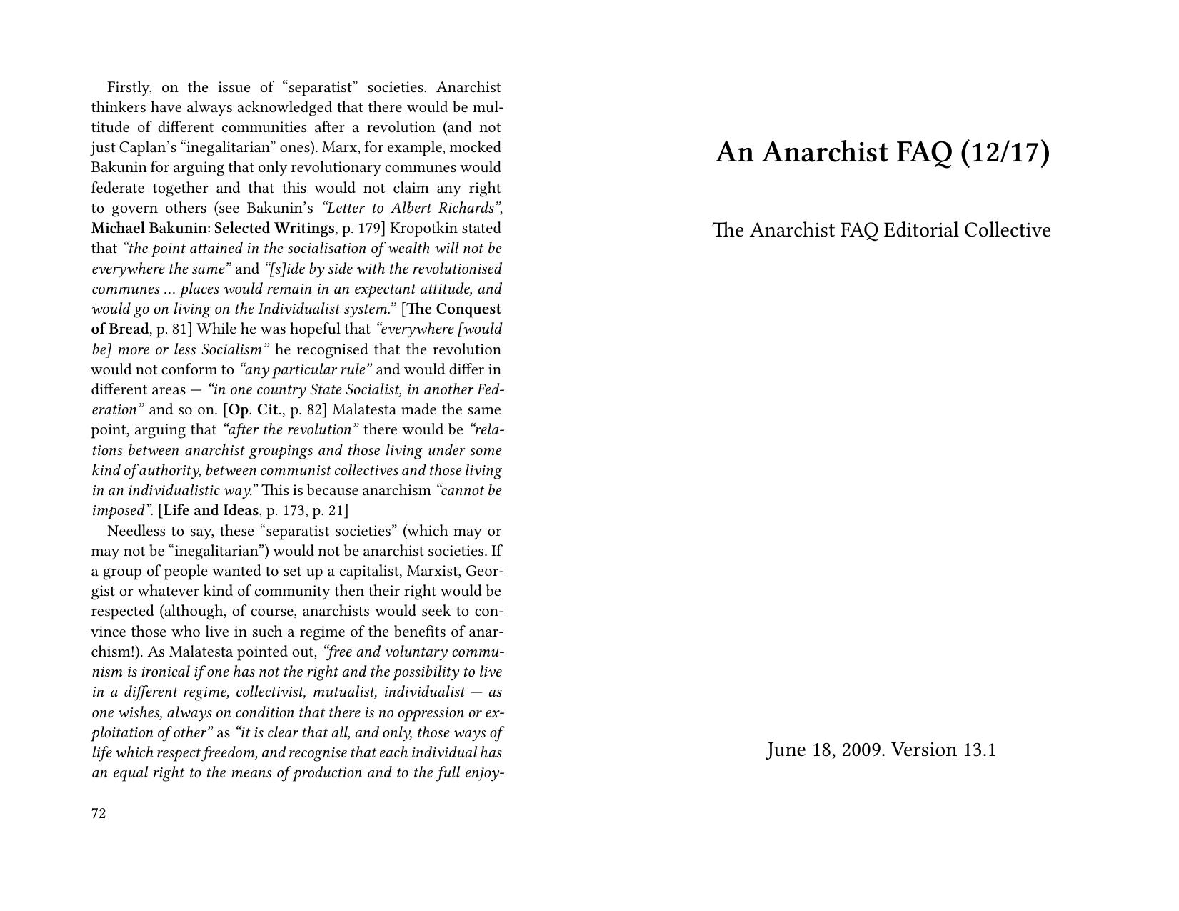Anarchist FAQ (1217) by The Anarchist FAQ Editorial Collective