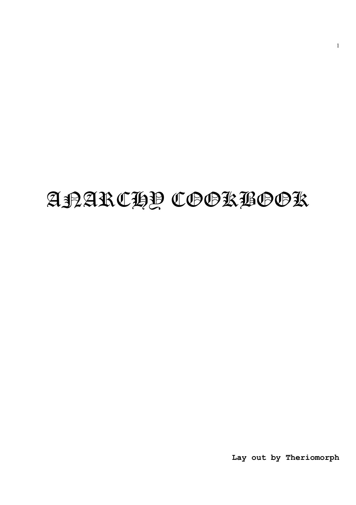 Anarchy Cookbook by Nikolaos Stergiannis (PhD Researcher)