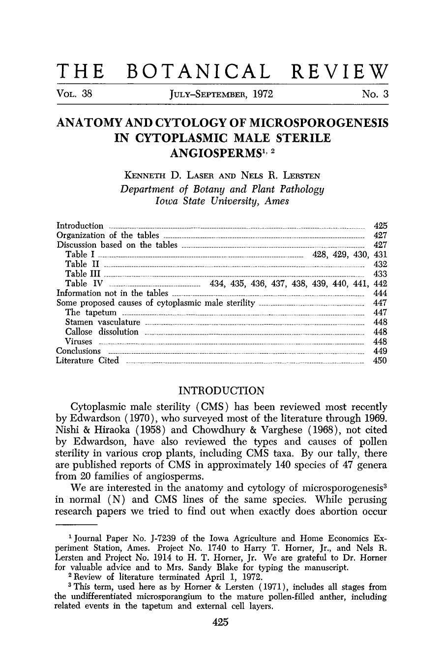 Anatomy and cytology of microsporogenesis in cytoplasmic male sterile angiosperms by Unknown