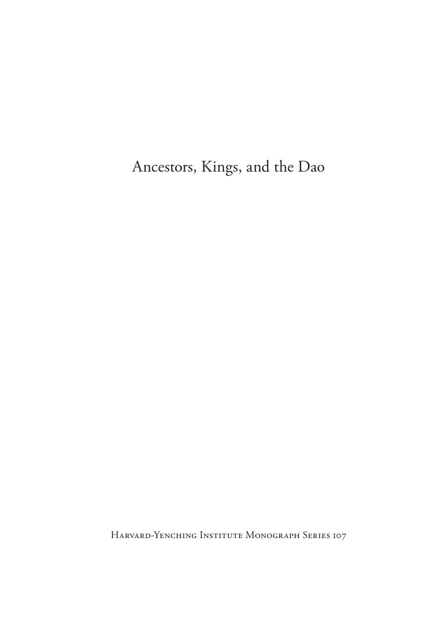 Ancestors, Kings, and the Dao by Constance A. Cook
