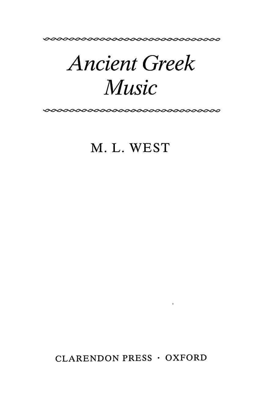 Ancient Greek Music by West M. L