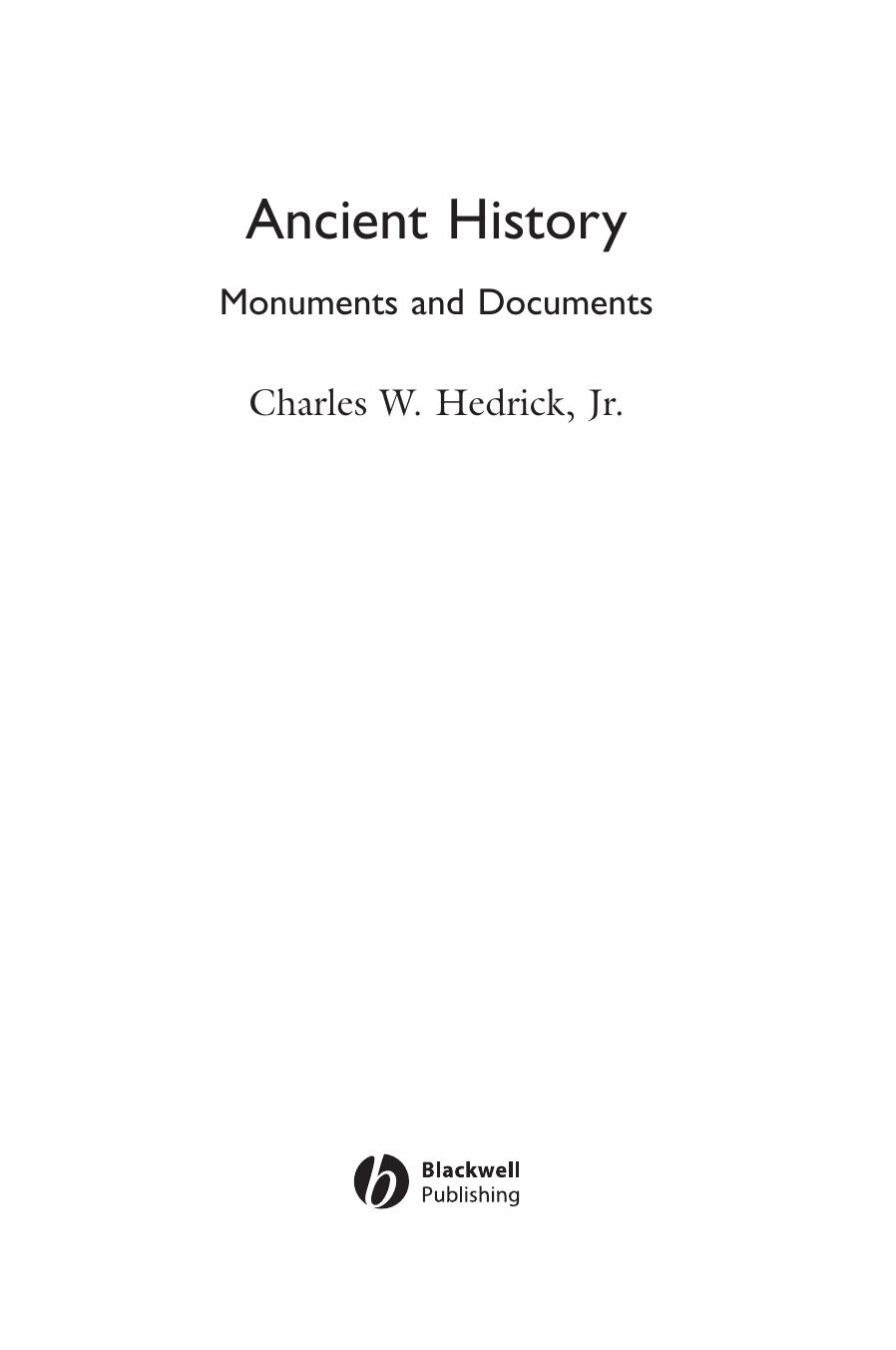Ancient History: Monuments and Documents by Hedrick Charles