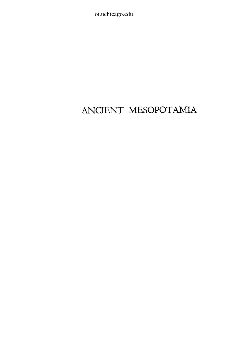 Ancient Mesopotamia: Portrait of a Dead Civilization by A. Leo Oppenheim