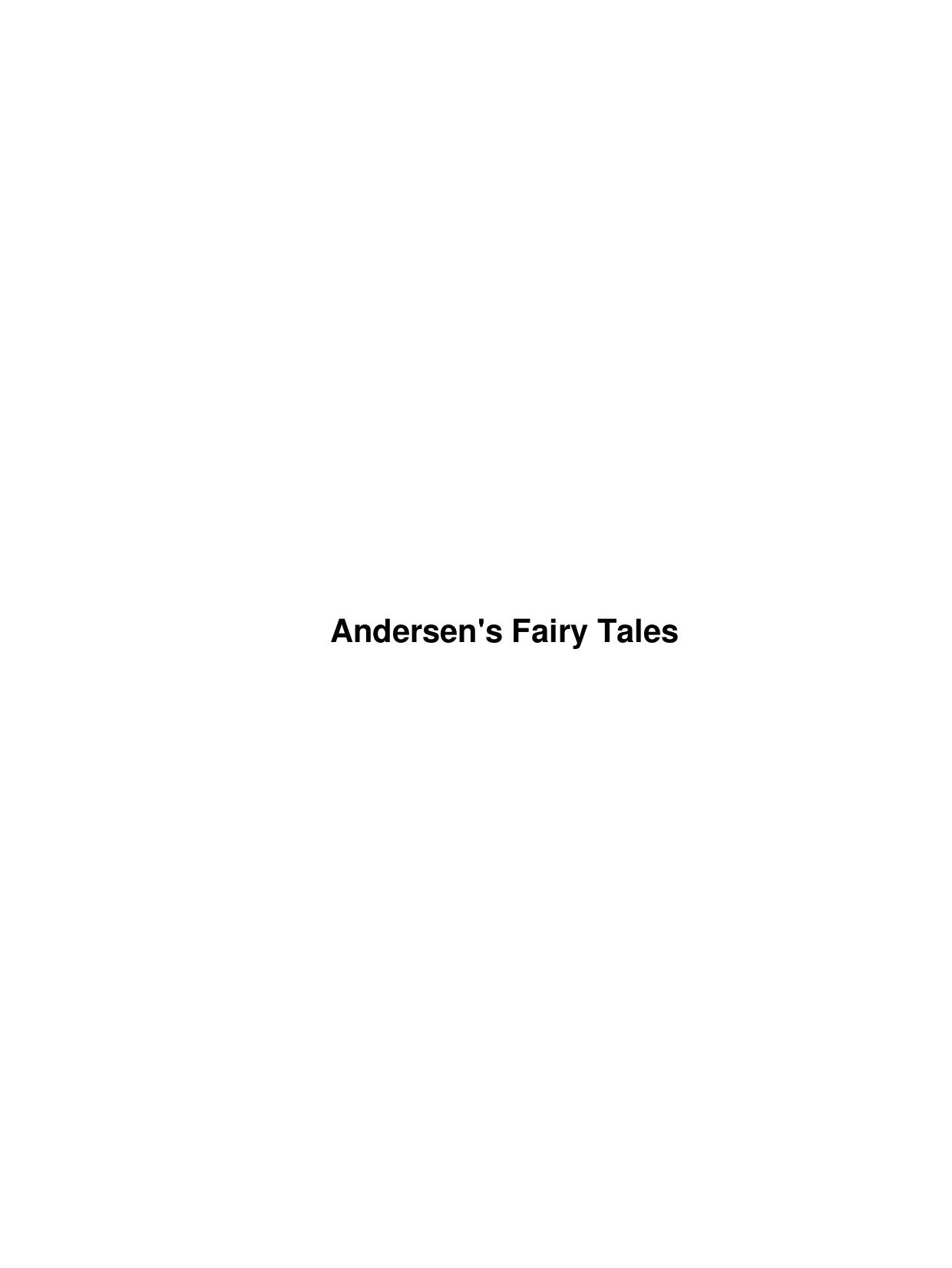 Andersen's Fairy Tales by Unknown