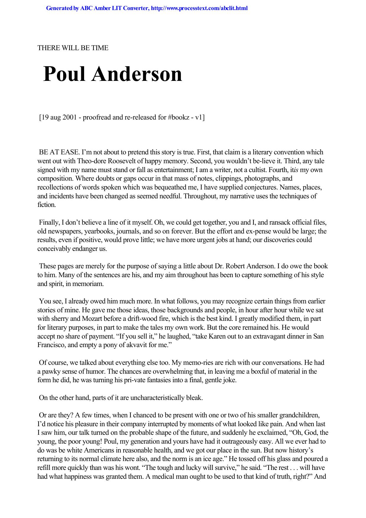 Anderson, Poul - There Will Be Time by Anderson Poul