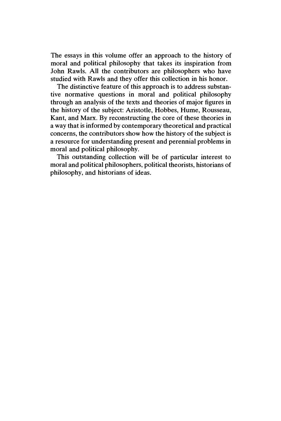 Andrews Reath, Barbara Herman, Christine M. Korsgaard by Reclaiming the History of Ethics Essays for John Rawls