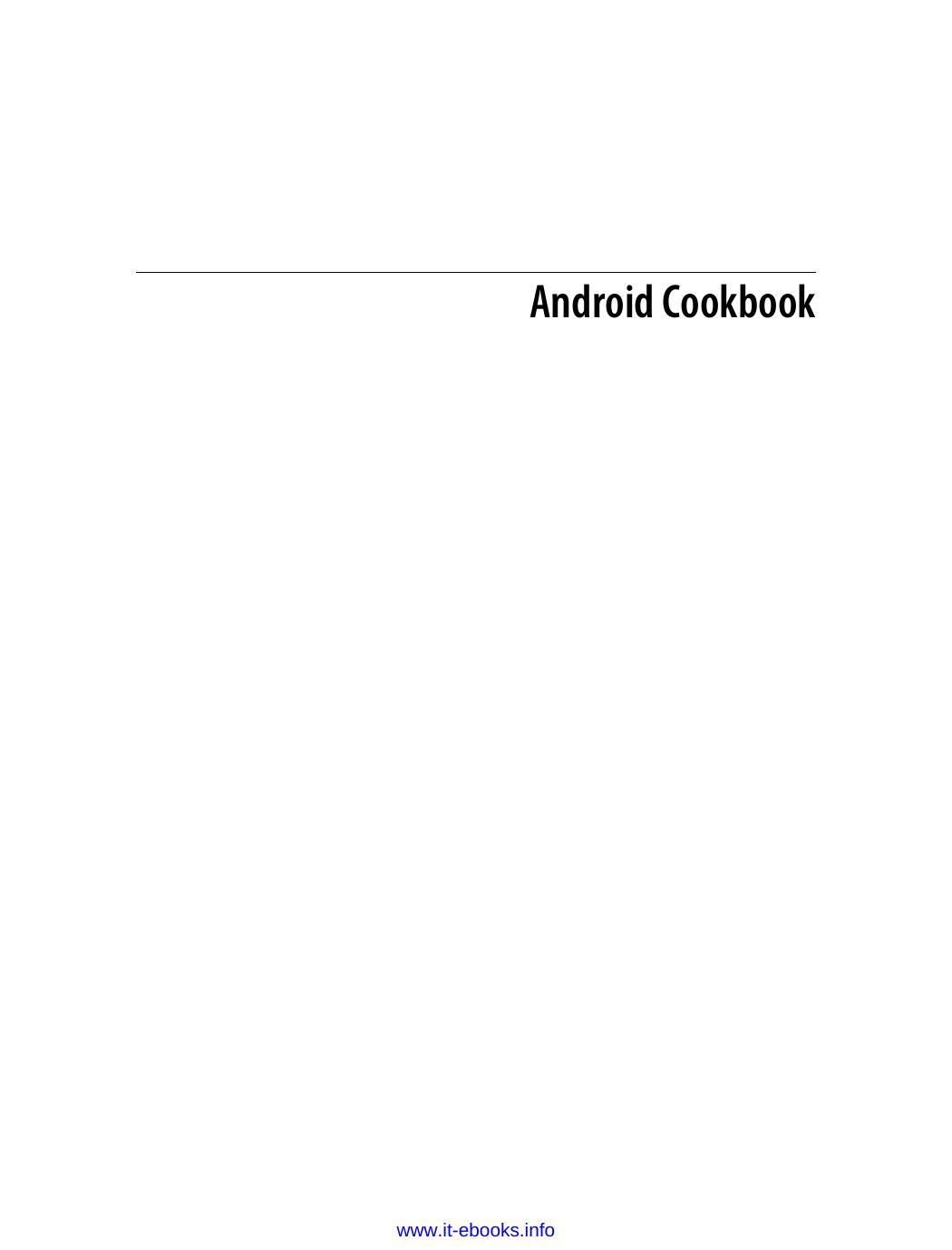 Android Cookbook by Unknow