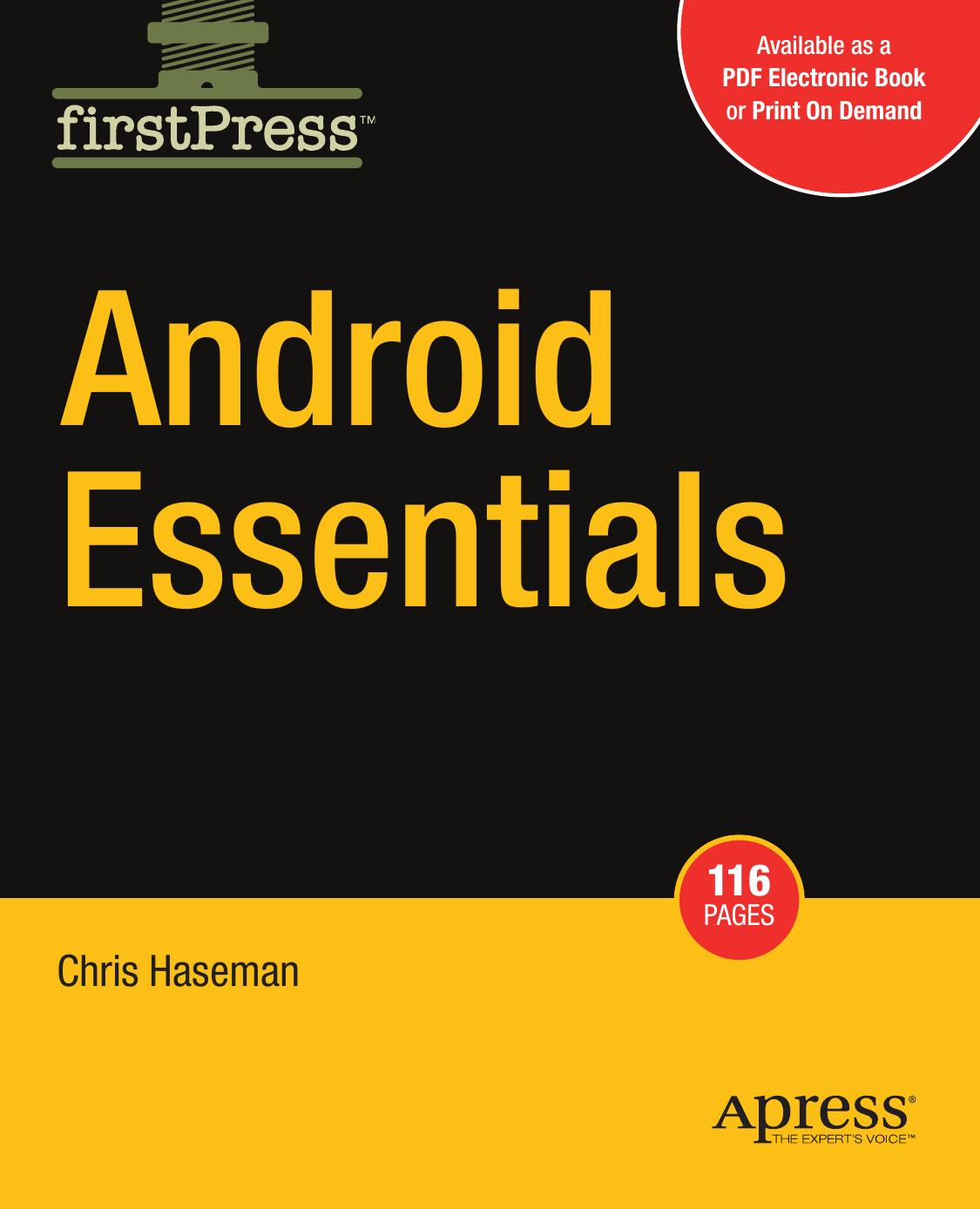 Android Essentials (Firstpress) by Chris Haseman