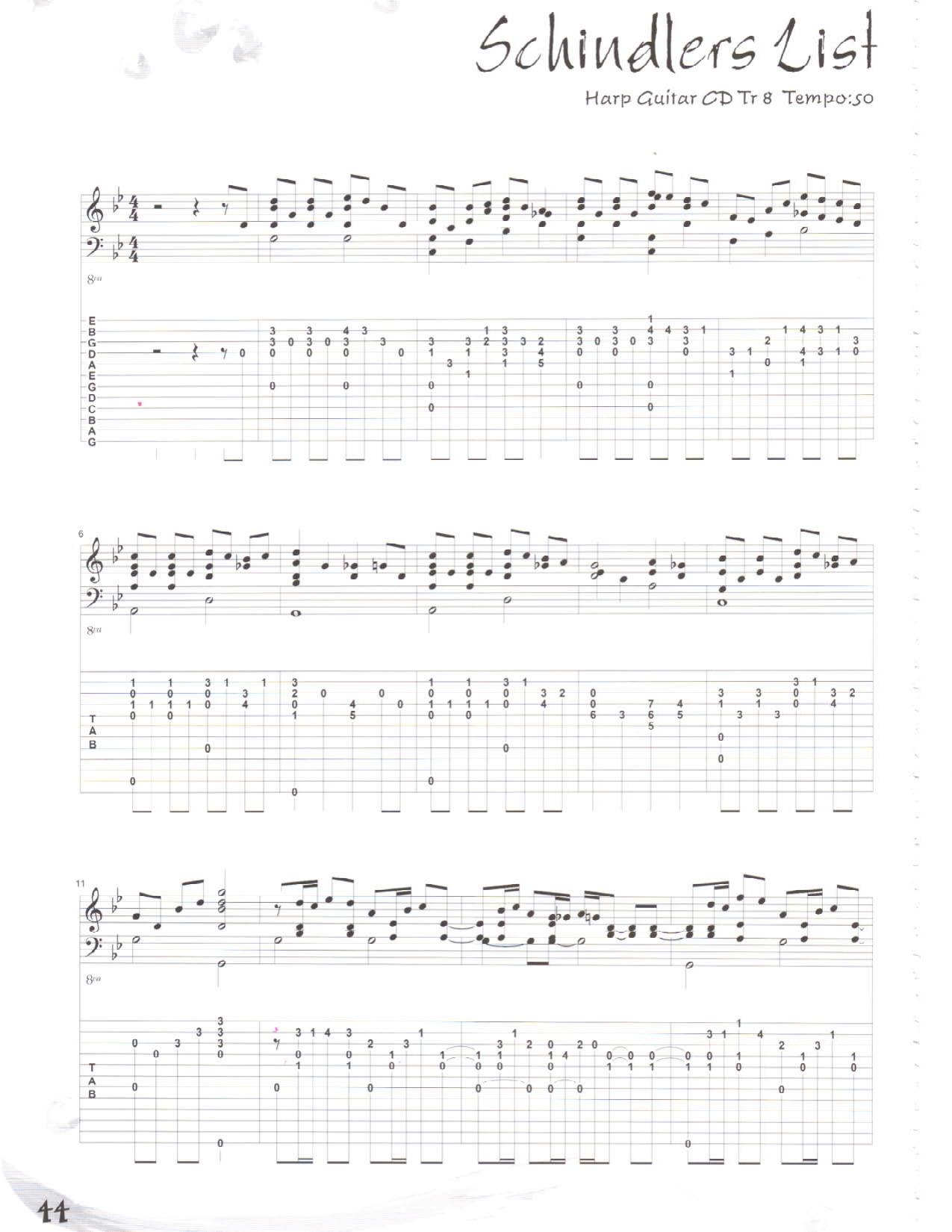 Andy McKee - Schindlers List Theme by Tablature