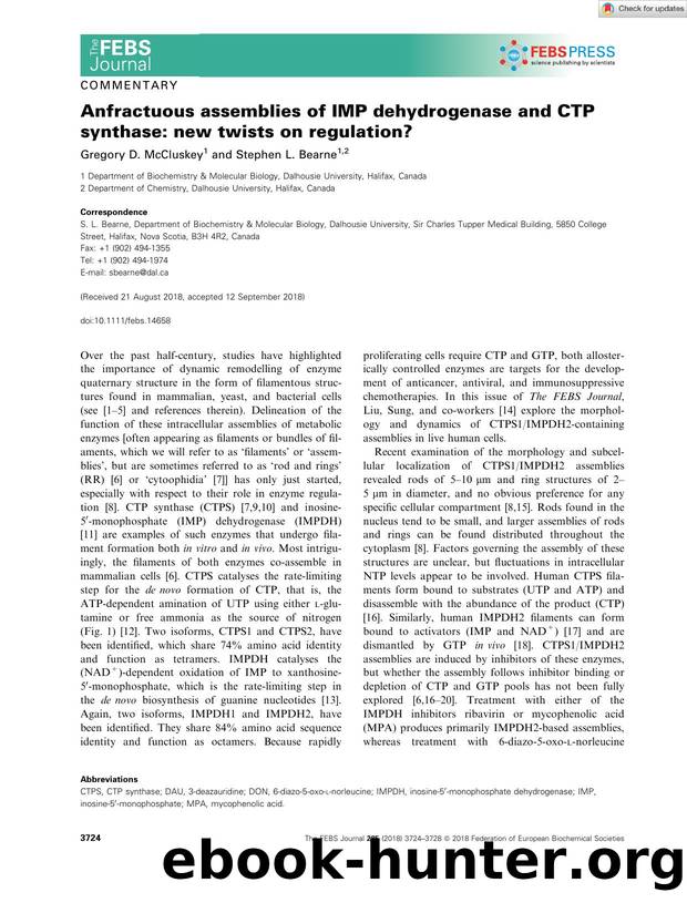 Anfractuous assemblies of IMP dehydrogenase and CTP synthase: new twists on regulation? by Unknown
