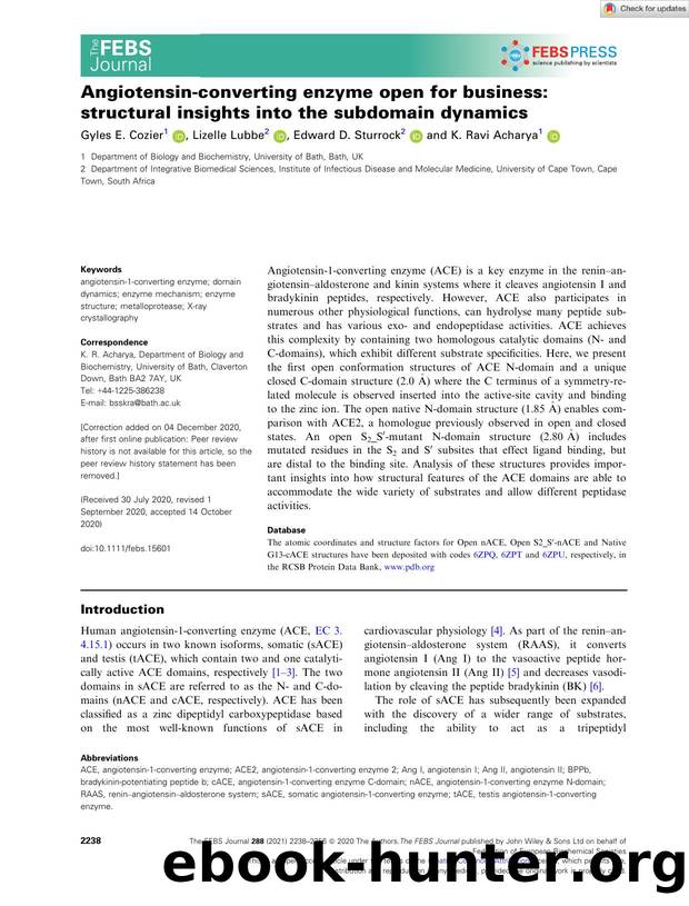 Angiotensinâconverting enzyme open for business: structural insights into the subdomain dynamics by Unknown